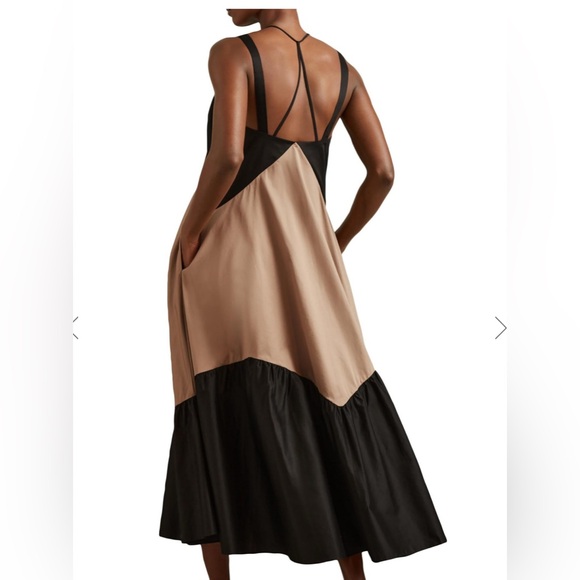 REISS Natalia Colorblock Cotton Maxi Dress size 14 - Picture 3 of 12